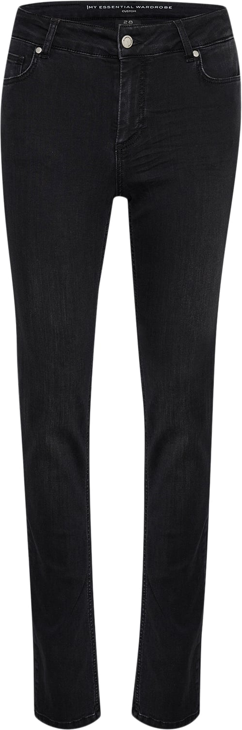 My Essential Wardrobe 33 THE Celina 100 High Straight Y Kvinde Black Wash Skinny Jeans Straight Fit Str 30/32 - hos Magasin