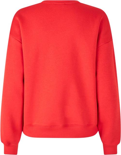 Modström Tiamd Sweat Kvinde Flame Scarlet Sweatshirts Str L - hos Magasin