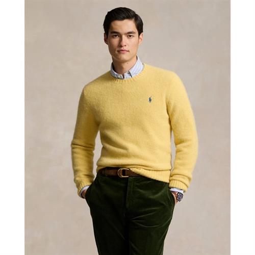 Se Polo Ralph Lauren Alpaca Blendlsl-plo Mand Shetland Yellow Sweaters Str L - hos Magasin ved Magasin