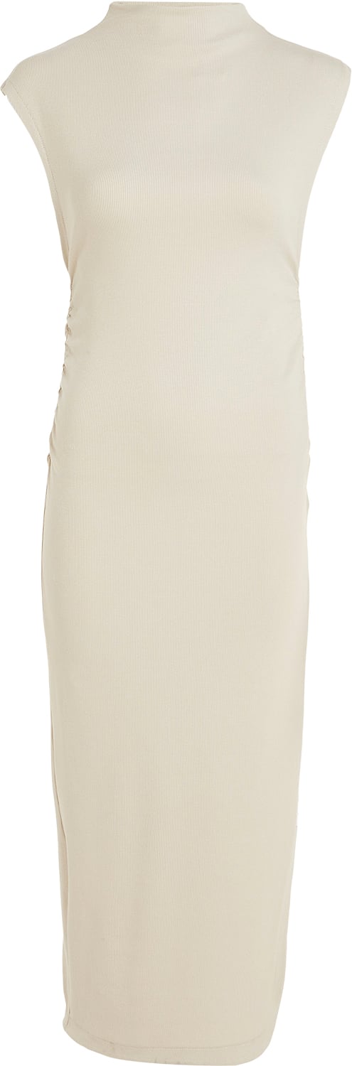 Calvin Klein Long Mock Neck Dress Kvinde Acf Maxi Kjoler Str L - Bomuld hos Magasin