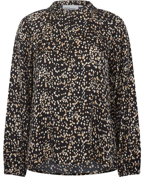 Se Karen by Simonsen Indiekb Blouse Kvinde Black Dot Langærmede Bluser Str 40 - hos Magasin ved Magasin