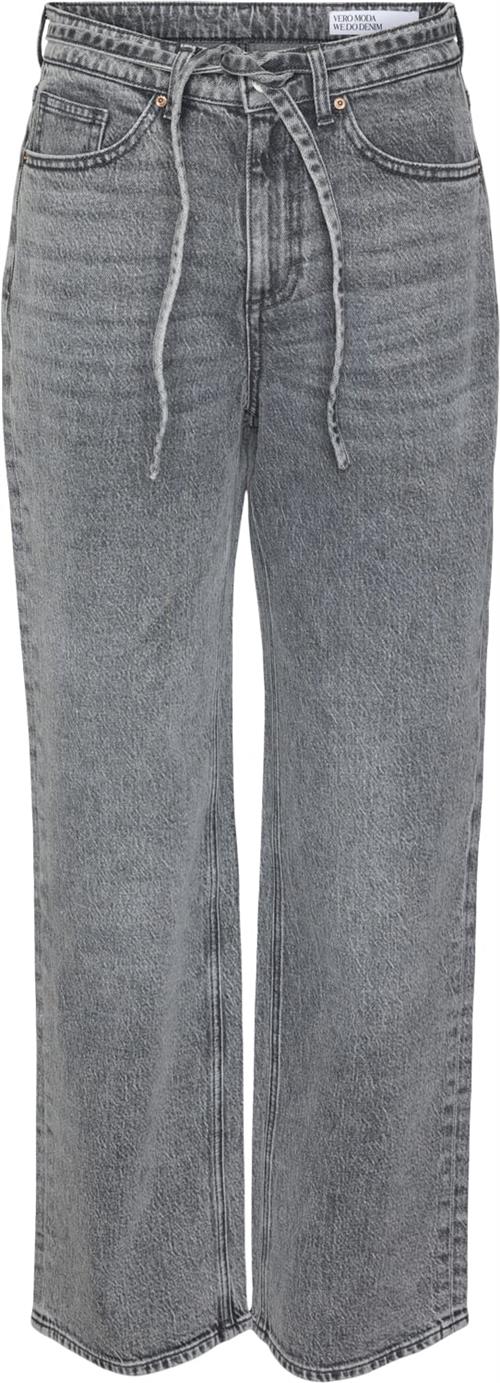 Vero Moda Vmtessa HR Wide Belt Jeans Ra206 Kvinde Medium Grey Denim Boyfriend Jeans Slim Fit Str "28/""34" - hos Magasin