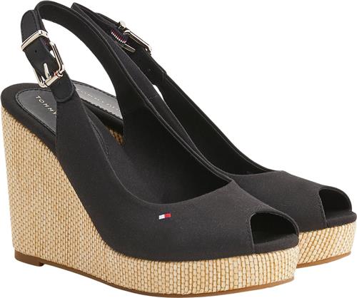 Tommy Hilfiger Iconic Elena Sling Back Wedge Kvinde Black Espadrillos Str 41 - hos Magasin