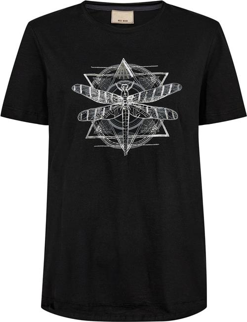 Mos Mosh Mmgull OSS Deco Tee Kvinde Black Kortærmede T-shirts Str S - hos Magasin