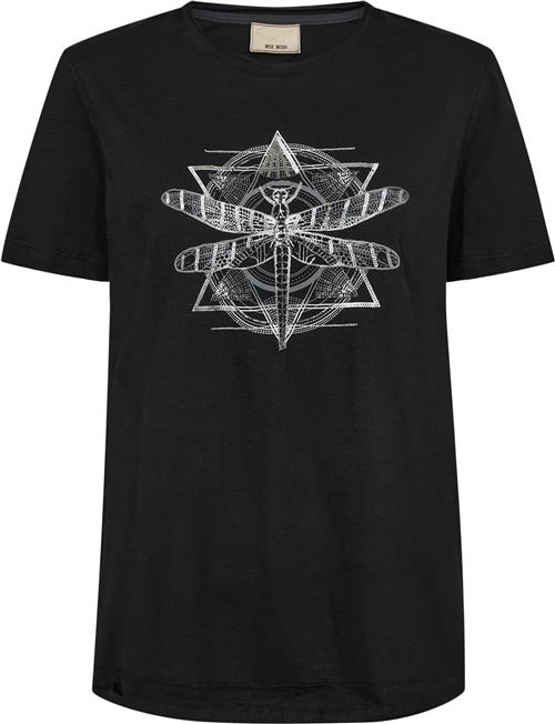 Mos Mosh Mmgull OSS Deco Tee Kvinde Black Kortærmede T-shirts Str M - hos Magasin