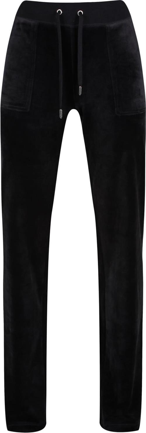 Juicy Couture Del Ray Classic Velour Pant Pocket Design Kvinde Black Bukser Med Lige Ben Str L Velour - hos Magasin