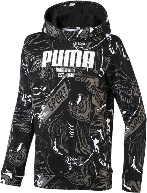 Se Puma Alpha AOP Fleece Hoodie 110 - Sweatshirts & Hættetrøjer Bomuld hos Magasin ved Magasin