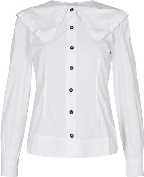 Ganni Fitted Shirt Kvinde Bright White Langærmede Skjorter Str 44 - hos Magasin