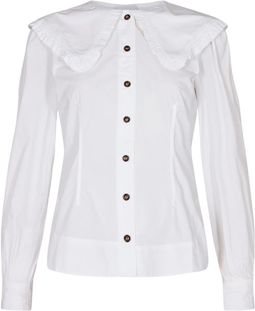 Ganni Fitted Shirt Kvinde Bright White Langærmede Skjorter Str 36 - hos Magasin