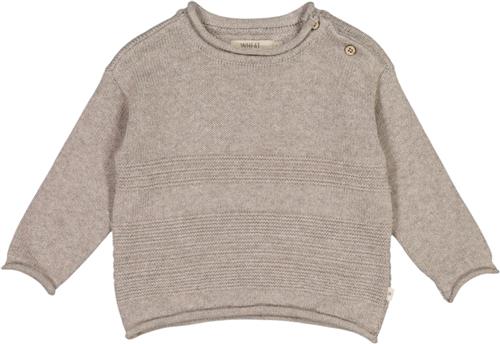 Wheat Strik Pullover Gunnar Str 2 år / 92 cm - Warm Grey Melange Strik Bomuld hos Magasin