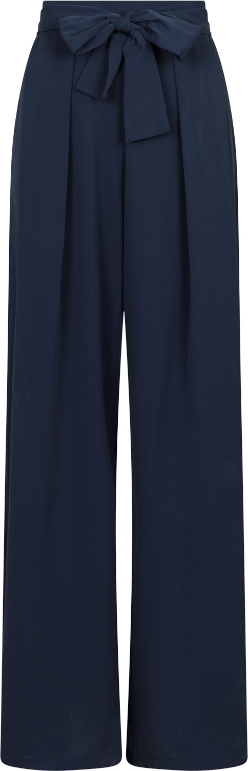 Neo Noir Lana Pants Kvinde Navy Bukser Med Brede Ben Str 44 - hos Magasin