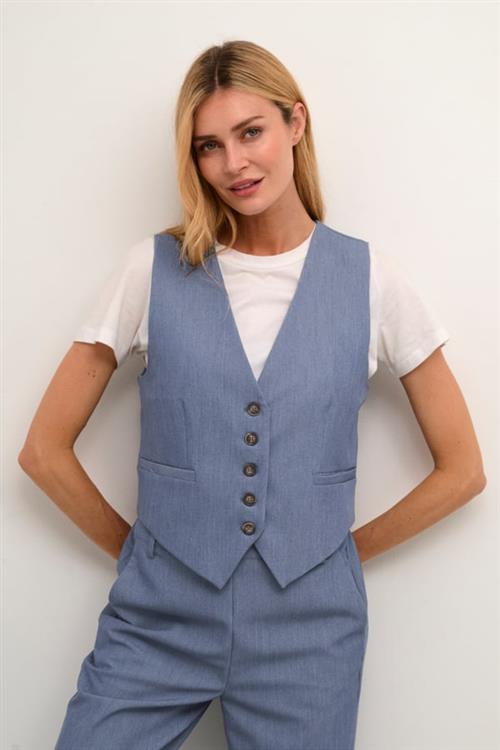 Kaffe Kasakura Waistcoat Kvinde Vintage Indigo Blazere Str 38 - hos Magasin