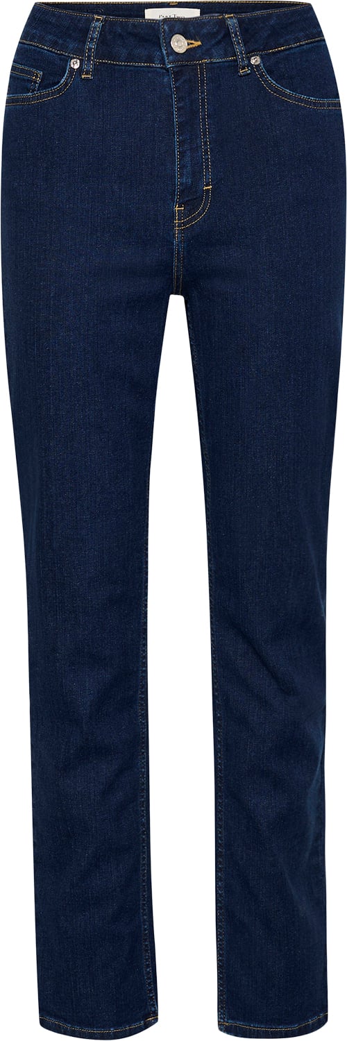 Part Two Ranaspw JE Ranaspw Kvinde Dark Denim Straight Jeans Slim Fit Str 32 - hos Magasin