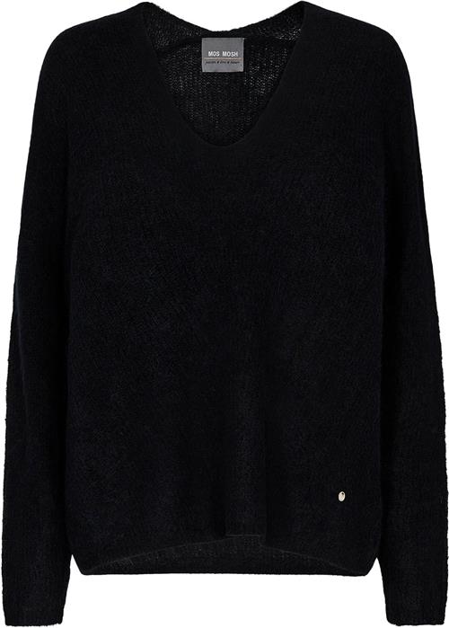 Mos Mosh Mmthora Vneck Knit Kvinde Black Sweaters Str S - hos Magasin