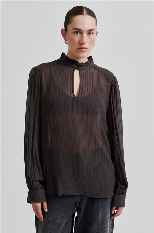 Se Second Female Vitta Blouse Kvinde Turkish Coffee Langærmede Bluser Str XL - Viskose hos Magasin ved Magasin