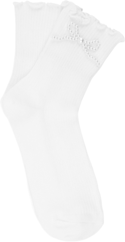 Sui Ava Pearly Bow Socks Ankelstrømper Str 37-41 - hos Magasin