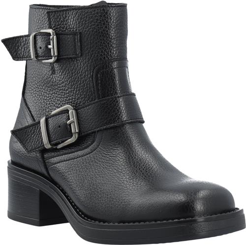 Cashott Casrikke Biker Boot W. Inside Zip Leather Kvinde Black Ankelstøvler Str 41 - hos Magasin