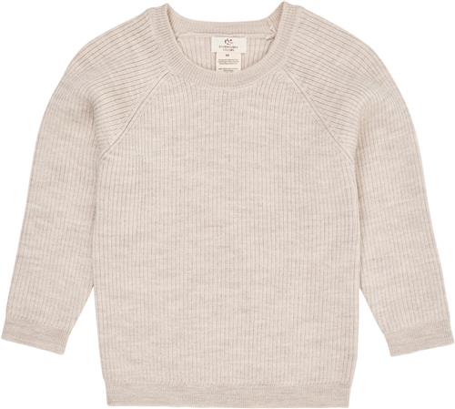 Copenhagen Colors Merino Classic RIB Blouse Kvinde Pale Cream Melan Sweaters Str 122 Merino - hos Magasin