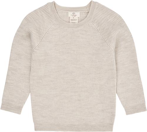 Copenhagen Colors Merino Classic RIB Blouse Str 122 Merino - Pale Cream Melan Strik hos Magasin