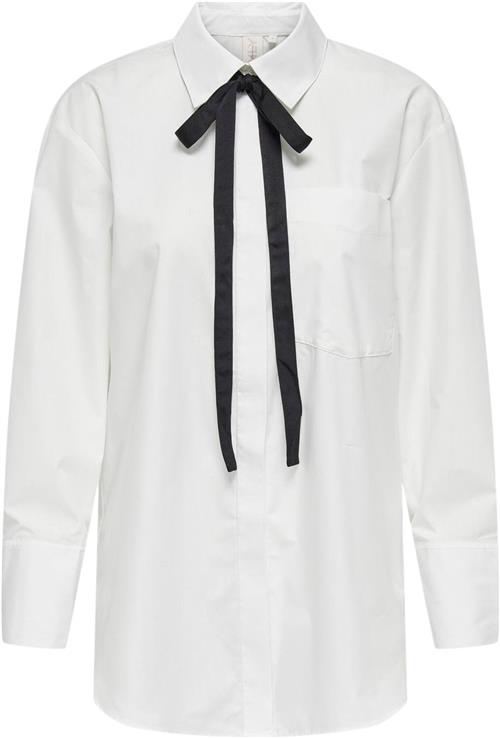 Se ONLY Onlmoco Cala LS BOW Shirt WVN Kvinde Bright White Skjorter Str XS - hos Magasin ved Magasin