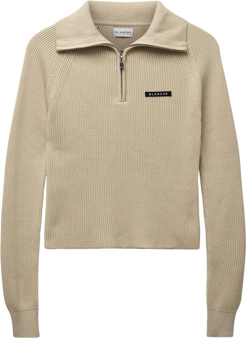 Se Blanche Carrickbl Zip Jumper Kvinde 0907 Macadamia Sweaters Str S - Bomuld hos Magasin ved Magasin