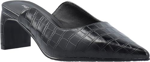 Se Bianco Rowe Heel Cutline Mule #C Kvinde Black Croco Mules Str 41 - hos Magasin ved Magasin