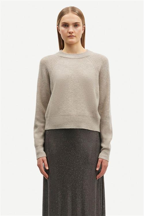 Samsøe Samsøe Sazlata Sweater 15353 Kvinde Khaki Mel. Sweaters Str S - hos Magasin