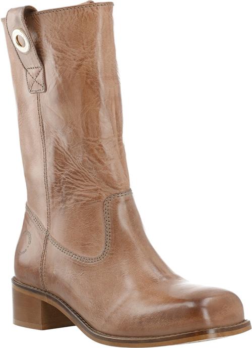 Se Cashott Casvilma Pull On Mid Cut Boot Waxy Leather Kvinde Cognac Cowboy & Biker Str 39 - hos Magasin ved Magasin