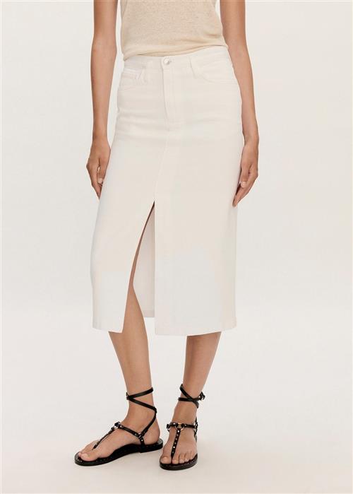 Se MANGO Slit Denim Skirt Kvinde White Midi Nederdele Str XXS Denim - hos Magasin ved Magasin