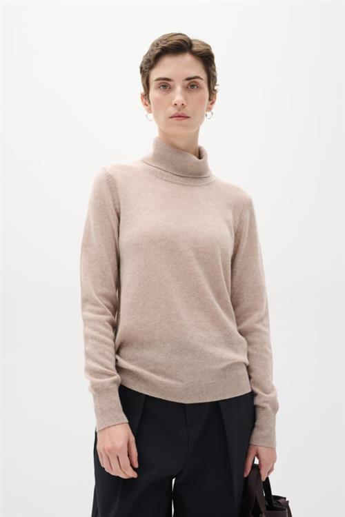 Se InWear Lukkaiw Rollneck Pullover 100% Cashmere Kvinde Sand Sweaters Regular Fit Str S/M Cashmere - hos Magasin ved Magasin