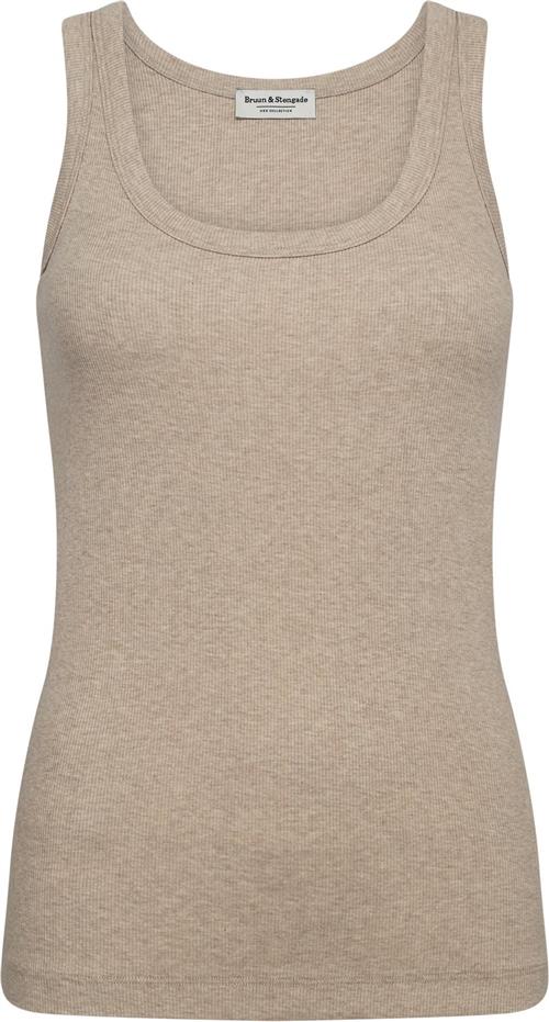 Bruun & Stengade BS Charlotte Regular Fit Top Kvinde Sand Toppe Str XS - hos Magasin