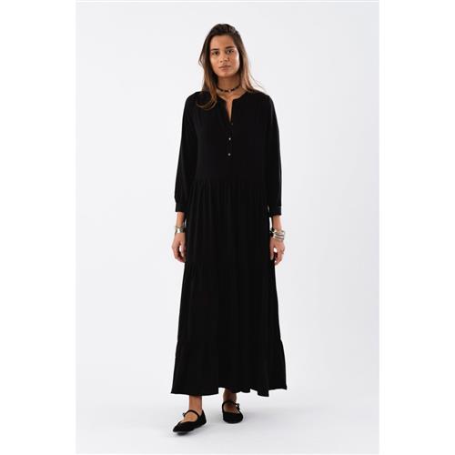 Lollys Laundry Neell Maxi Dress LS Kvinde Black Maxi Kjoler Str M - hos Magasin