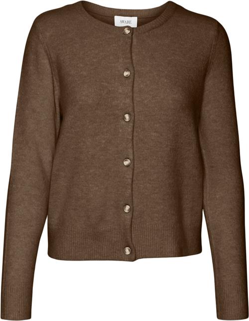 Se Vero Moda Vmlucille LS Oneck Knit Cardigan V Kvinde Bison Cardigans Regular Fit Str S - hos Magasin ved Magasin