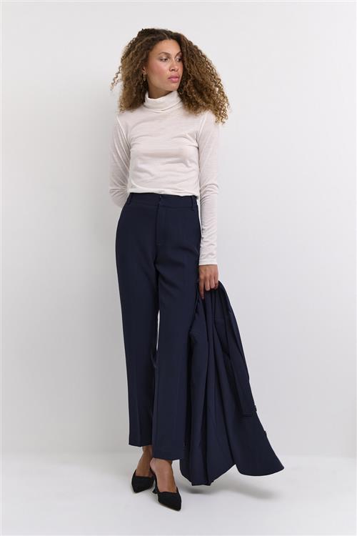 My Essential Wardrobe 26 THE Tailored Straight Pant Kvinde Baritone Blue Bukser Med Smalle Ben Str 46 - hos Magasin