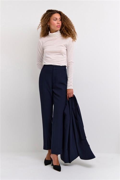 My Essential Wardrobe 26 THE Tailored Straight Pant Kvinde Baritone Blue Bukser Med Smalle Ben Str 42 - hos Magasin