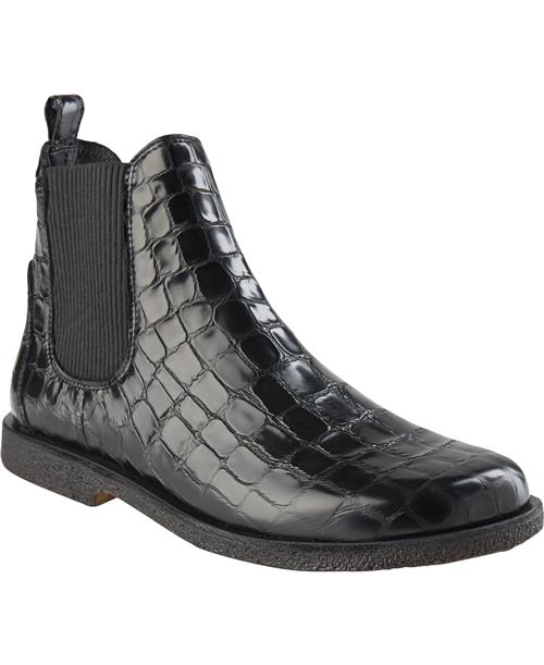 ANGULUS Chelsea Støvle Wide fit Kvinde 1674/019 Black Croco/black Chelsea Boots Str 36 - hos Magasin