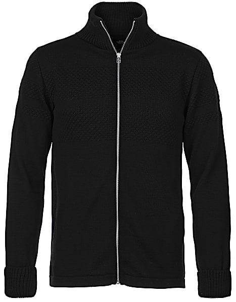 Mads Nørgaard - Copenhagen 100 Wool Klemens Zip Cardigan Mand Sort Sweaters Str XS - Uld hos Magasin