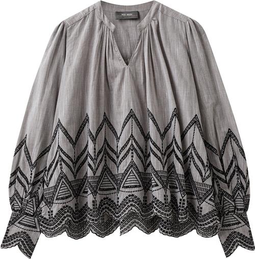 Mos Mosh Mmgill Emb Blouse Kvinde Rain Drum Langærmede Bluser Str S - hos Magasin