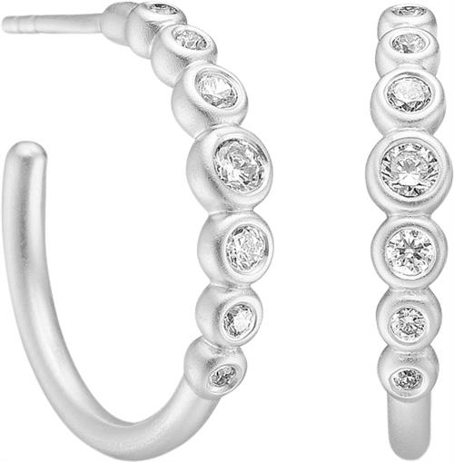 Se Julie Sandlau Grace Hoop Rhodium One size - Creoler hos Magasin ved Magasin