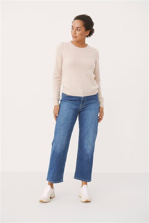 Part Two Evinapw PU 100 Cashmere Kvinde Natural Melange Sweaters Relaxed Fit Str XS Cashmere - hos Magasin