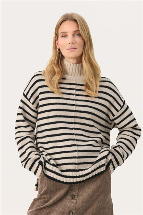 Se Part Two Lilyepw PU Kvinde French Oak Stripe Sweaters Relaxed Fit Str XS - hos Magasin ved Magasin