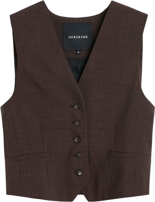 Se HERSKIND Mister Vest Kvinde Java Brown Veste Str 38 - hos Magasin ved Magasin