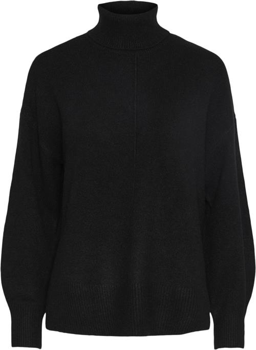 Pieces Pcmalou LS Rollneck Knit Noos BC Kvinde Sort Rullekraver Str L - hos Magasin