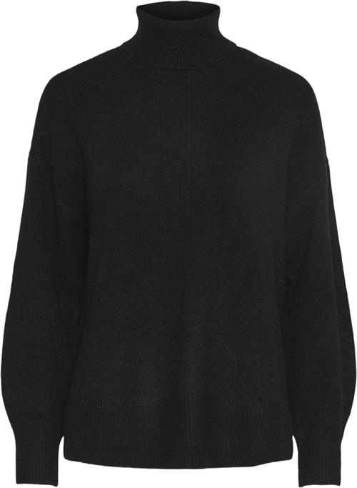 Se Pieces Pcmalou LS Rollneck Knit Noos BC Kvinde Sort Rullekraver Str XL - hos Magasin ved Magasin