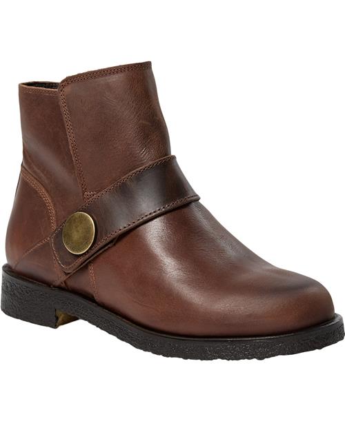 Cashott Casfreja Low Biker Boot Pull Up Leather Kvinde Cognac Cowboy & Biker Str 42 - hos Magasin