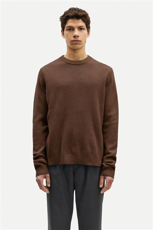 Samsøe Samsøe Isak Knit Sweater 15010 Mand Chocolate Torte Sweaters Str XL - hos Magasin