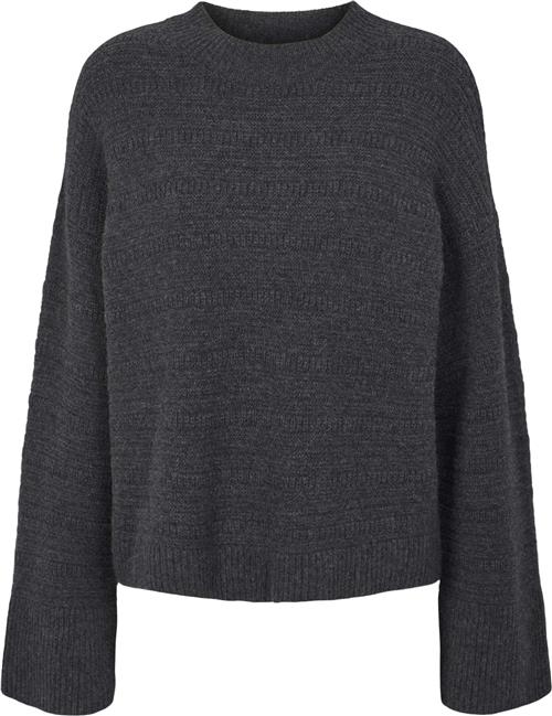 esmé studios Esiwona Pullover Knit Gots Kvinde Gray Melange Sweaters Str S - hos Magasin