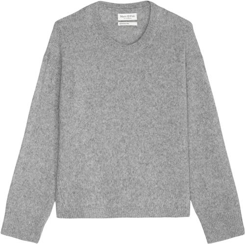 Marc O’Polo Pullover, Longsleeve, Roundneck Kvinde Soft Stone Melange Sweaters Str L - hos Magasin