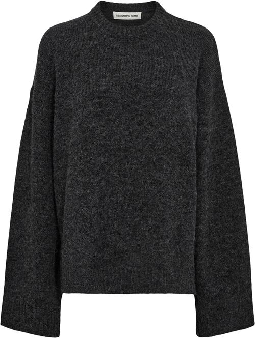 Designers Remix Verona Slit Sweater Kvinde Grå Langærmede Bluser Str XS - hos Magasin