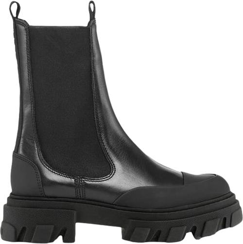 Ganni Cleated Mid Chelsea Boot Black Stit Kvinde Black Chelsea Boots Str 41 - Polyester hos Magasin